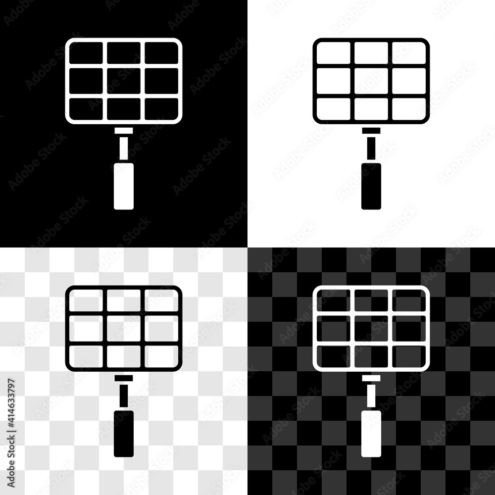 Glowing neon Barbecue steel grid icon isolated on black background. Top view of BBQ grill. Wire rack