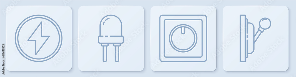 设置线路避雷螺栓、电灯开关、发光二极管和配电盘。白色squ