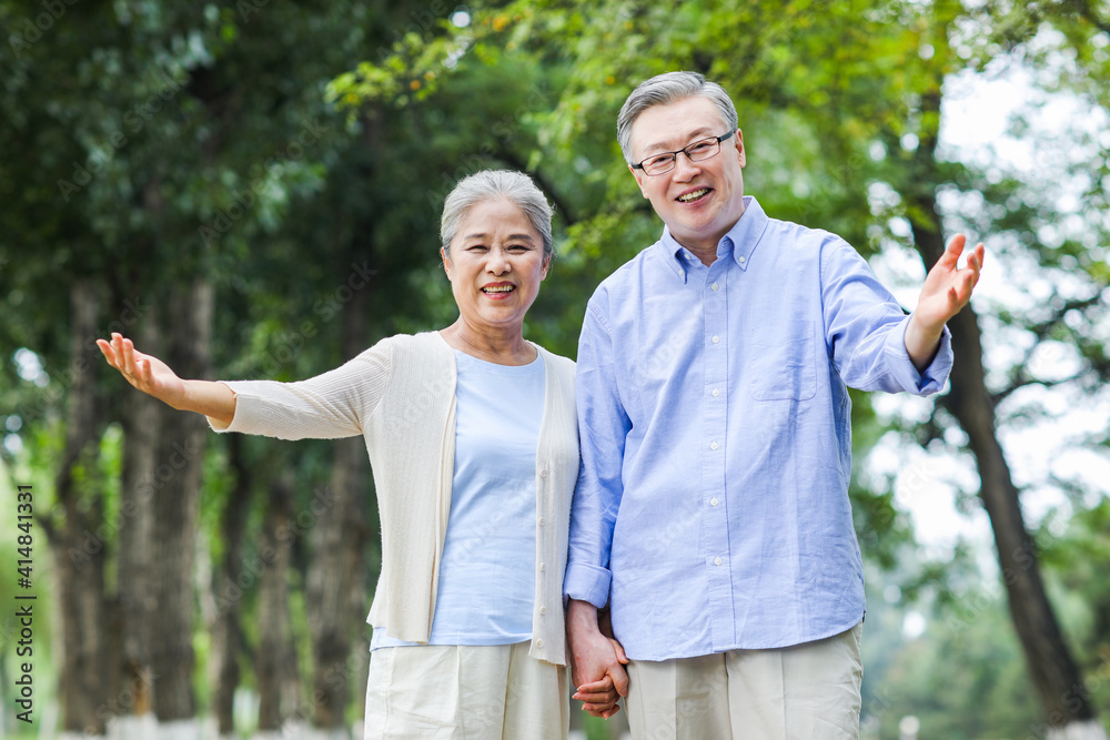 幸福的老夫妻画像