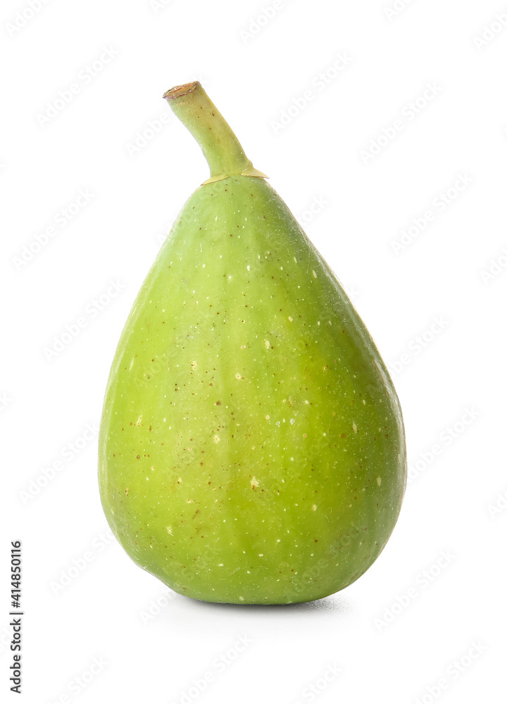 Fresh green fig on white background