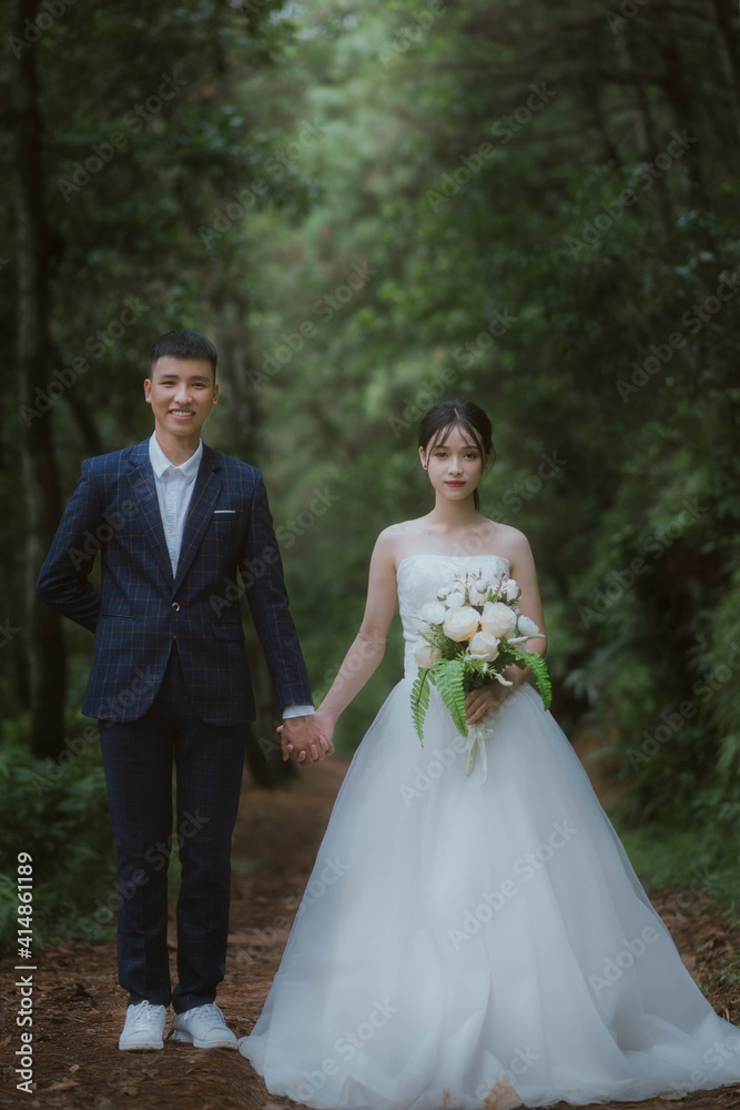 Young asian couple portrait photo
