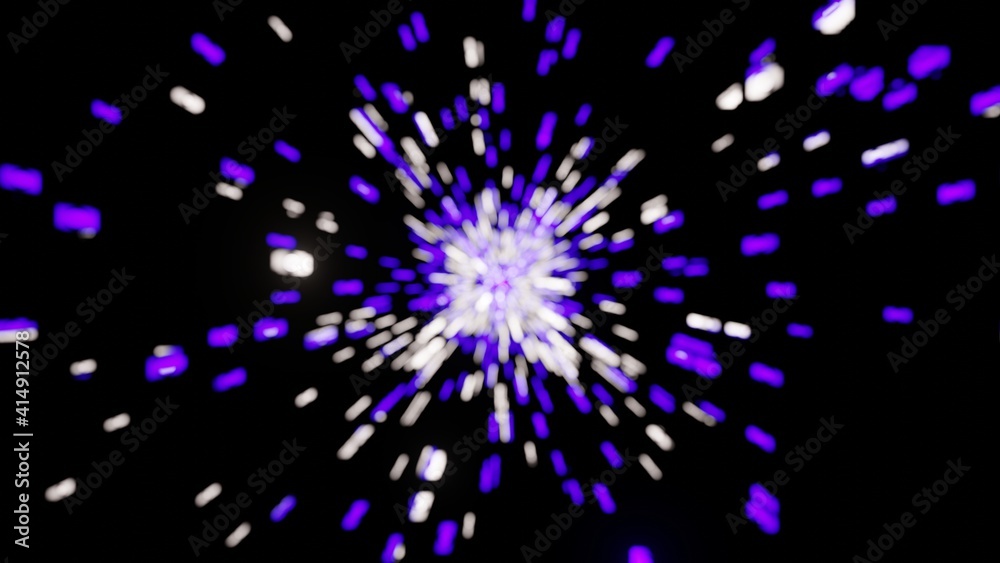 Blured and defocused sparklers. 3d illustration, 3d rendering