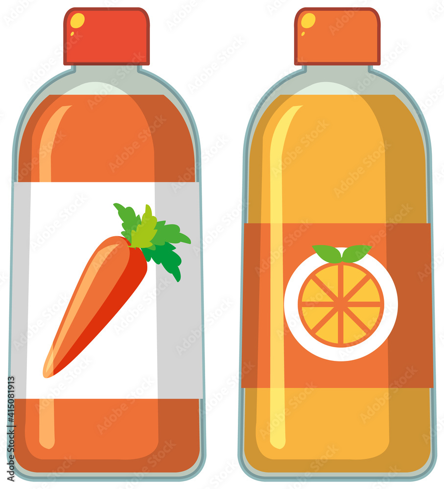 Healthy juice bottle on white background