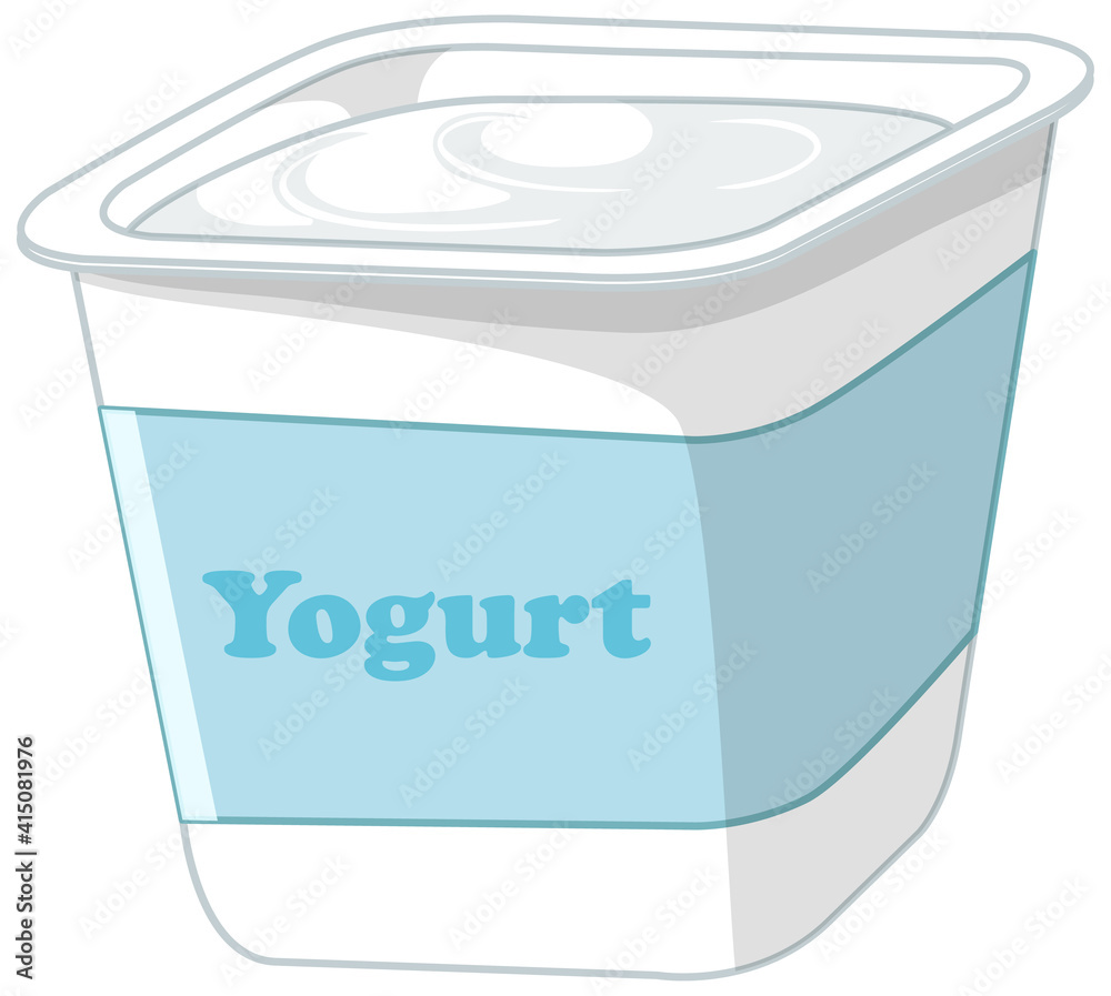 Isolated yogurt on white background