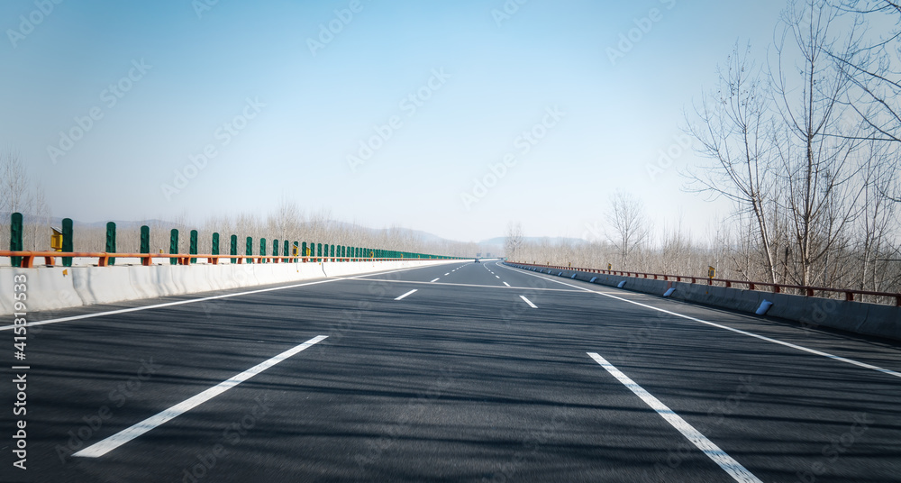 Asphalt road and outdoor natural landscape