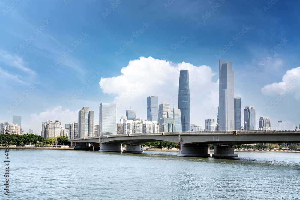 Outdoor Guangzhou Financial Center skyscraper