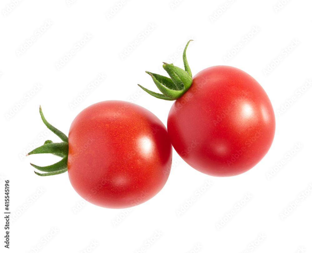 Cherry Tomatos隔离在白色上，无阴影俯视剪裁路径