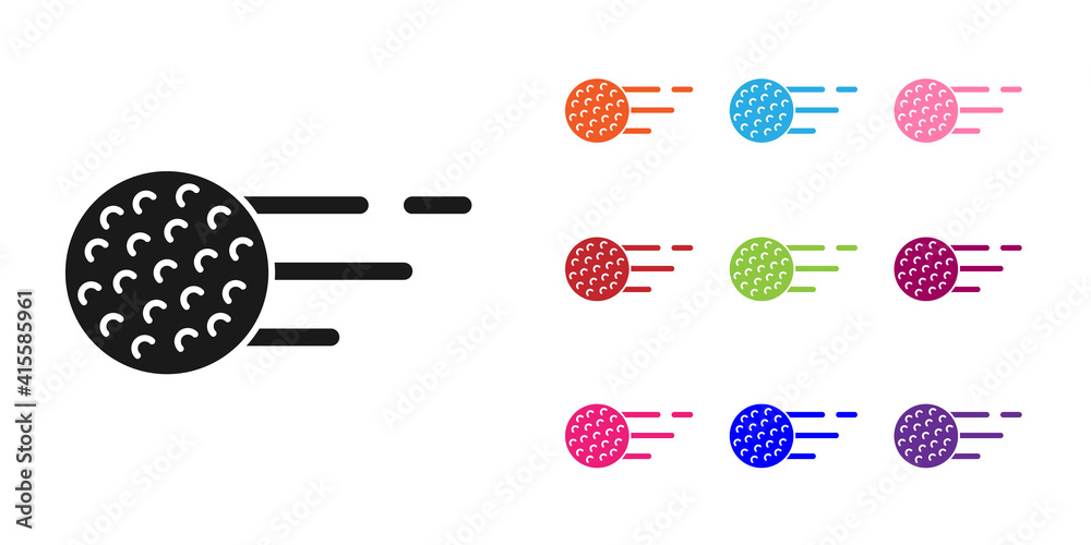 黑色高尔夫球图标隔离在白色背景上。将图标设置为彩色。矢量。