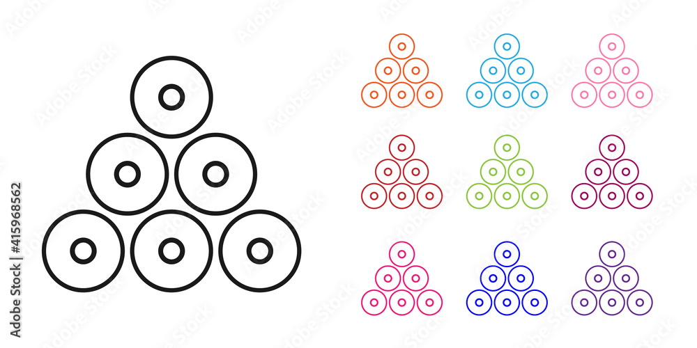 黑色喷漆可以在白色背景上隔离图标。将图标设置为彩色。矢量。