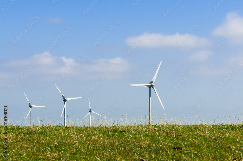 Wind farm in Northern Germany / Wind farm on the North Sea coast of Germany.