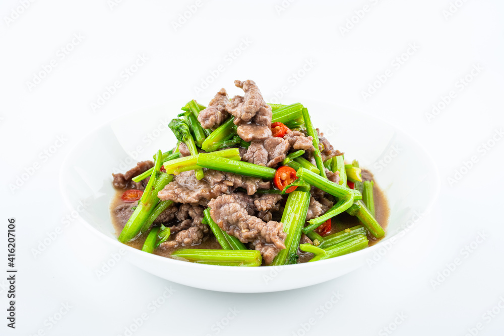 Chinese food, home-cooked dish, fried beef with celery