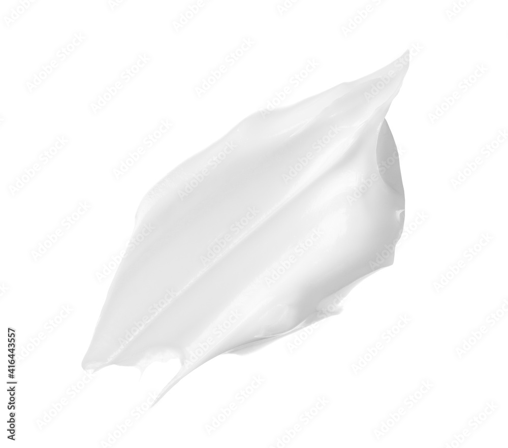 White cosmetic cream texture on white background