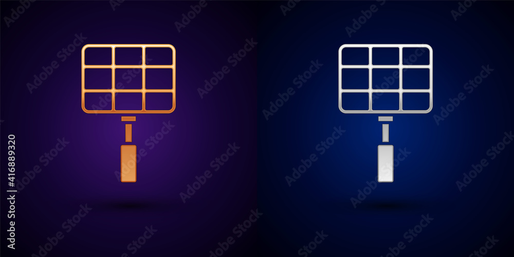 Isometric Barbecue steel grid icon isolated on orange and pink background. Top view of BBQ grill. Wi