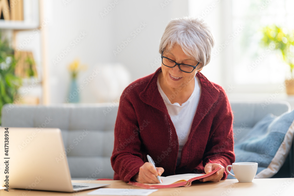 woman working in home office