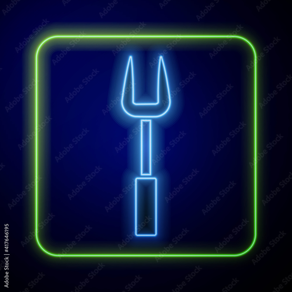 Set Barbecue fork icon isolated on white and green, black background. BBQ fork sign. Barbecue and gr