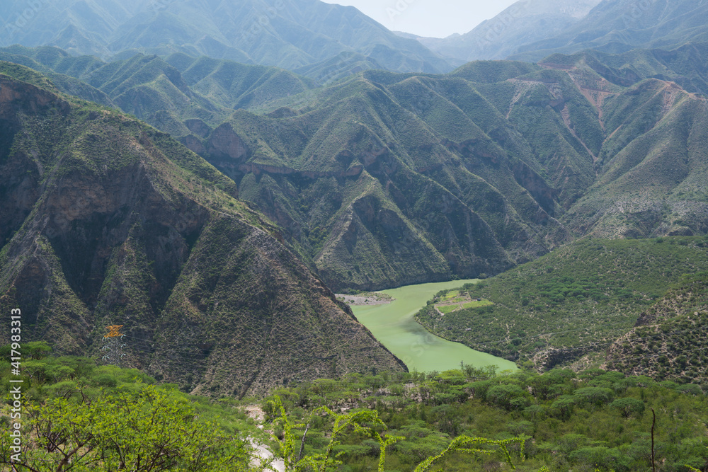 Scenic view from the top in Cerro Gordo, Queretaro; Mexico