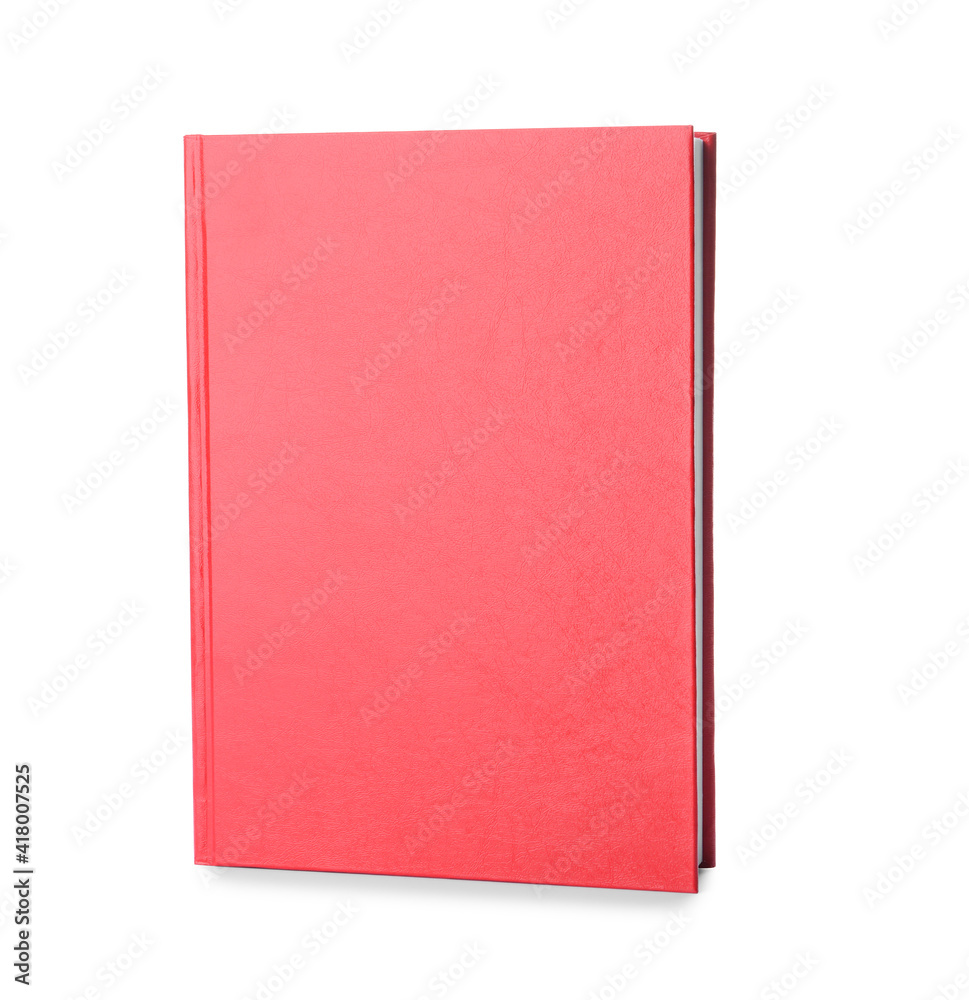 Book with red cover on white background