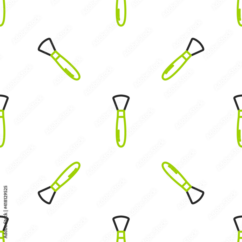 Line Paint brush icon isolated seamless pattern on white background. Vector Illustration.