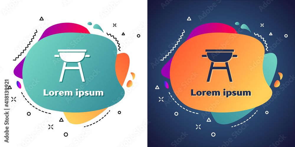 Logotype Barbecue grill icon isolated on white background. BBQ grill party. Logo design template ele