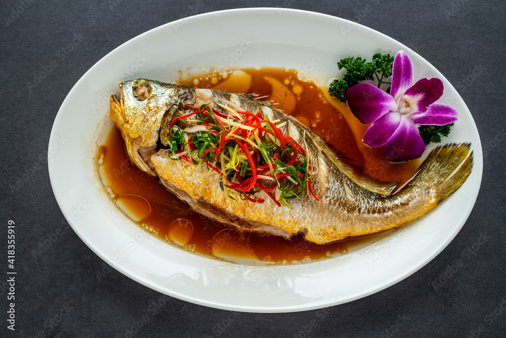 Chinese Cantonese Steamed Yellow Croaker