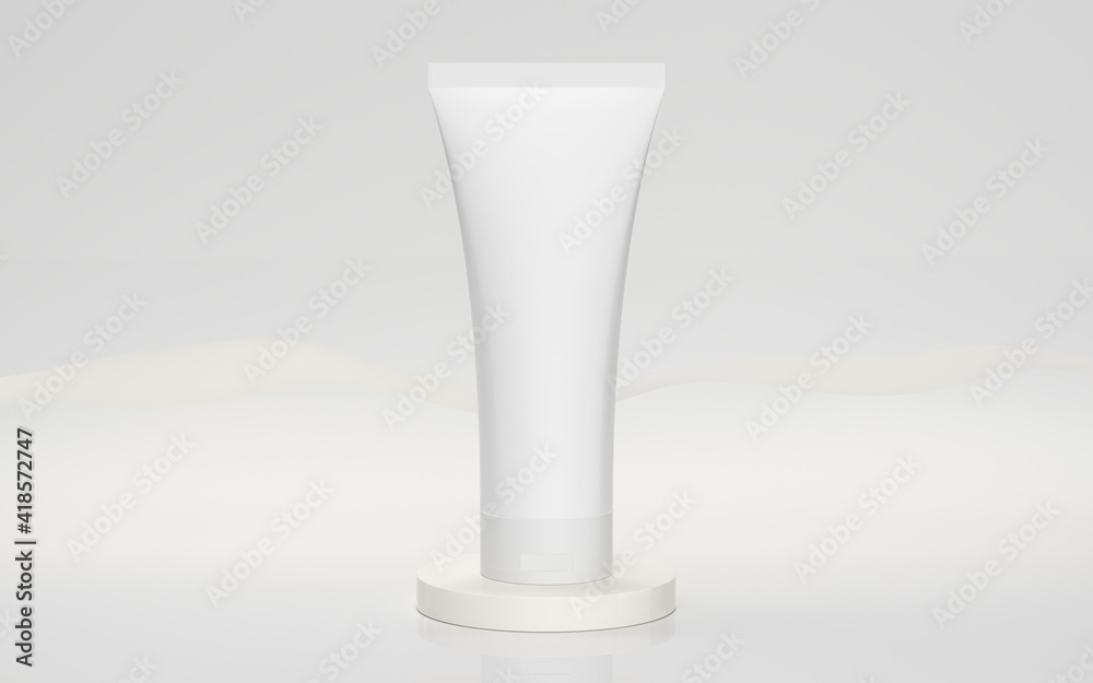 Blank cosmetic bottle with white background, 3d rendering.