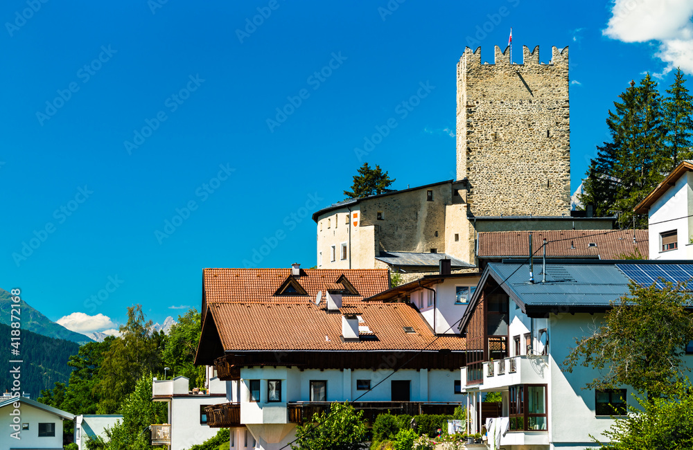 Bideneck Castle at Fliess village - the Inn valley, Tyrol, Austria