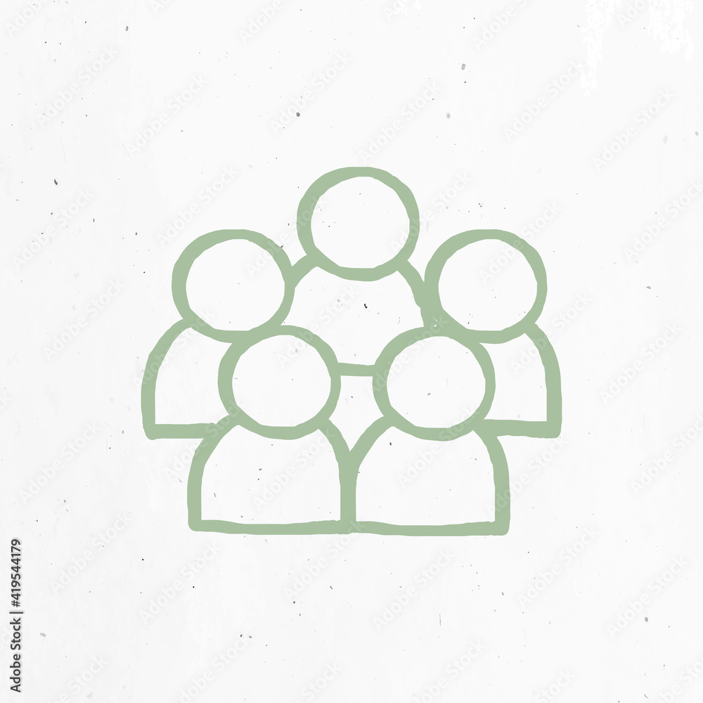 Minimal hand drawn teamwork icon