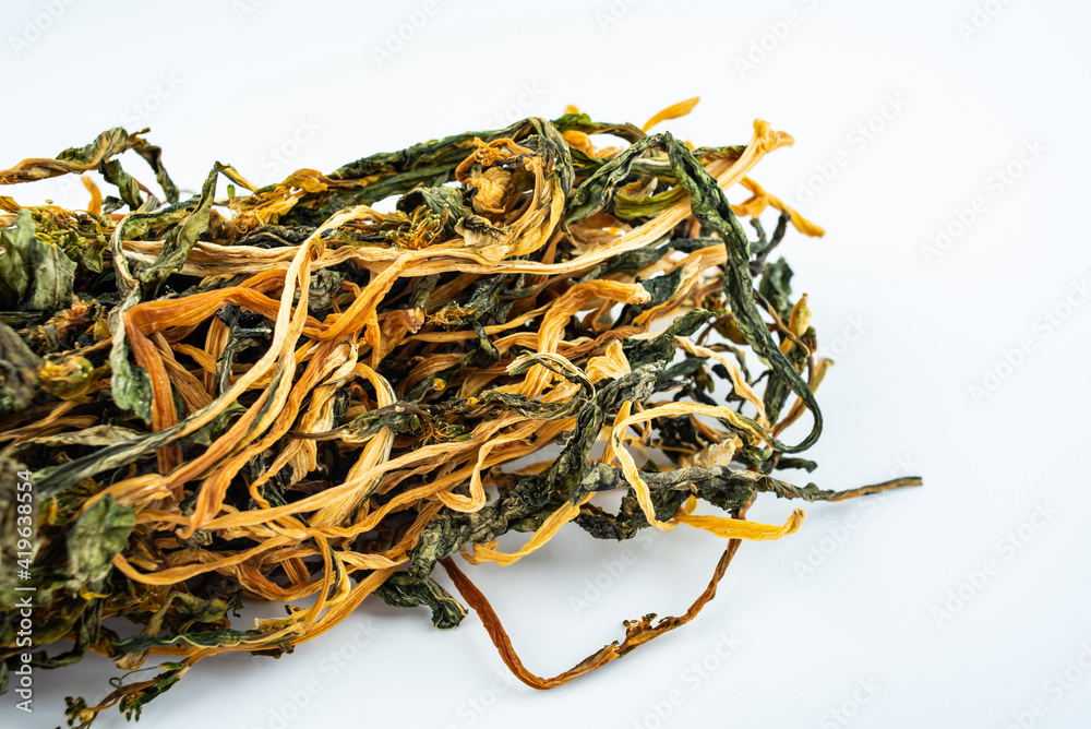 Farmhouse sun-dried food, dried cabbage moss