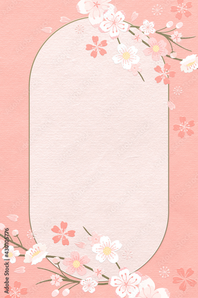 Japanese cherry blossom frame with design space