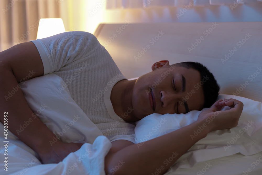 asian man sleep well