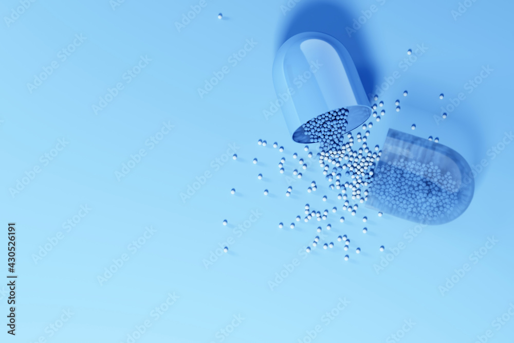 3D rendered capsule medicine