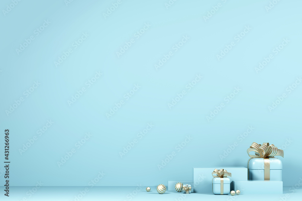 3D rendered simple gift box scene