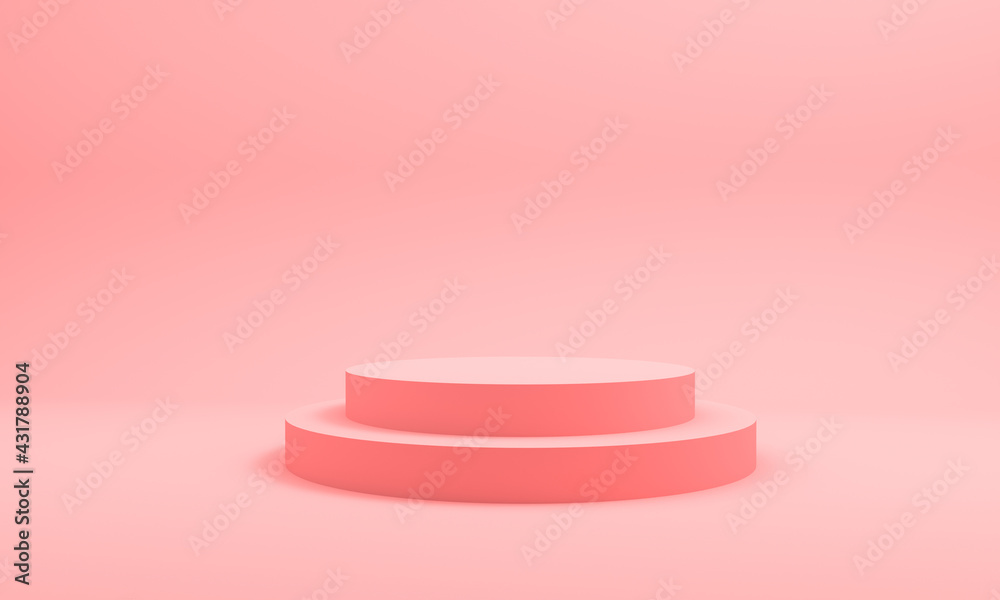 Abstract 3D render of cylinder podium