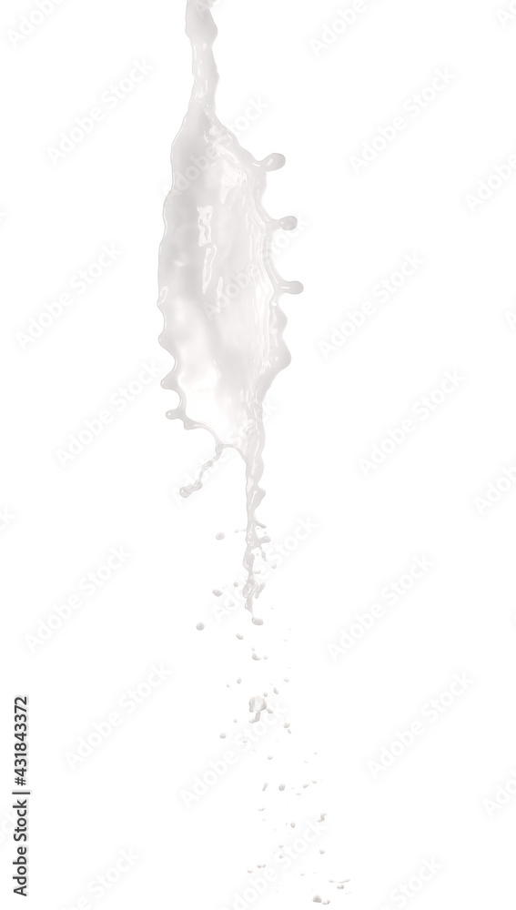 Splash of milk on white background