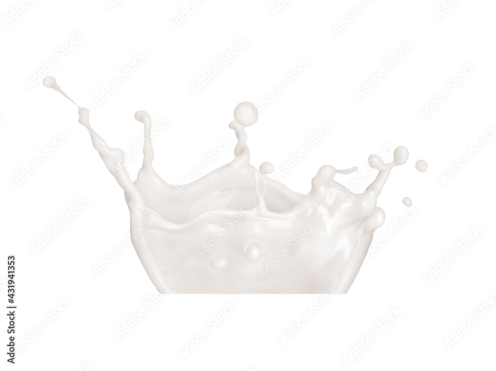 Milk splash on white background