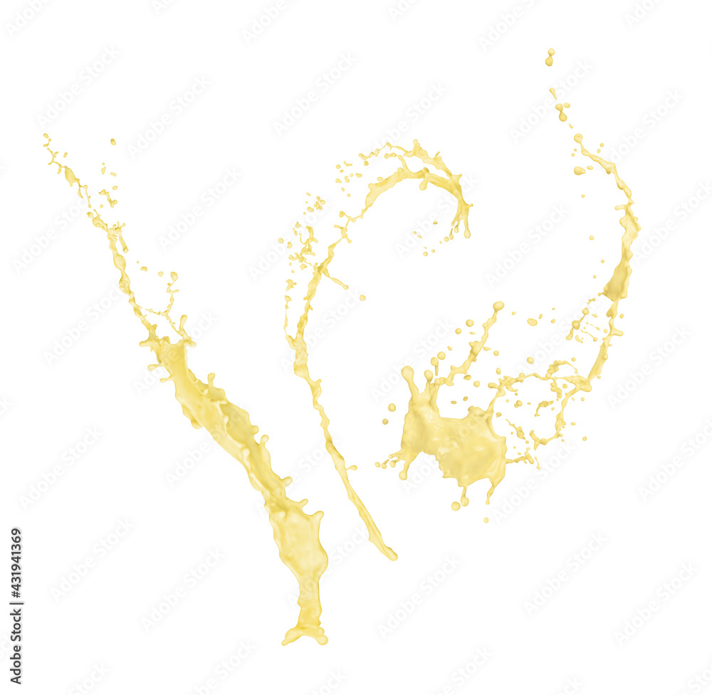 Set of splash of mayonnaise on a white background.