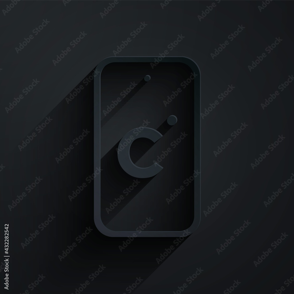 Paper cut Celsius icon isolated on black background. Paper art style. Vector