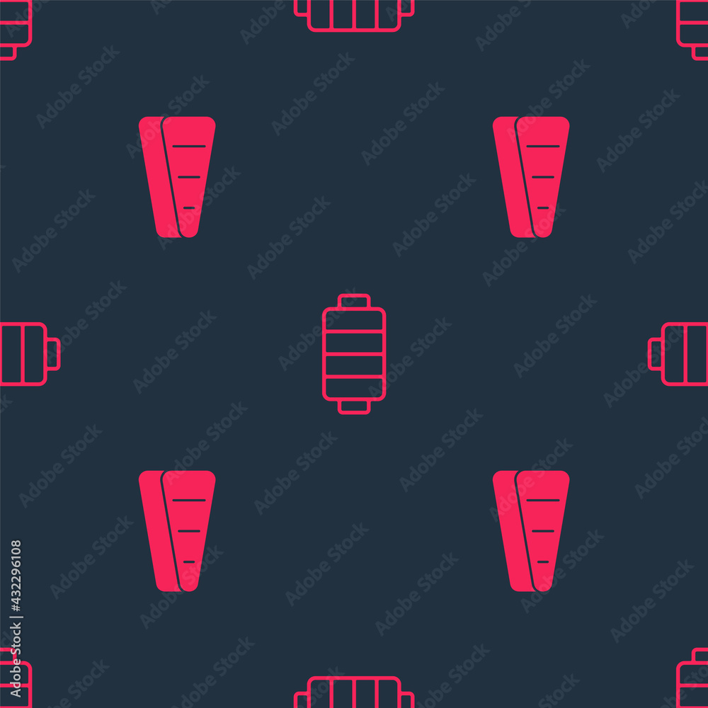 Set Steak meat and Barbecue grill on seamless pattern. Vector