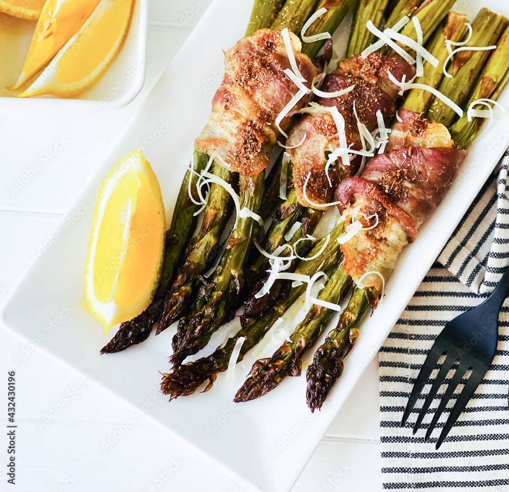 asparagus and bacon and lemon