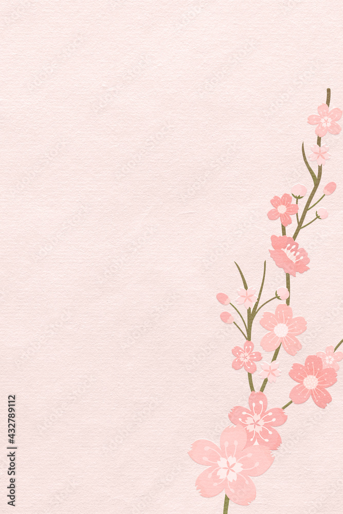 Spring background with pink sakura flower