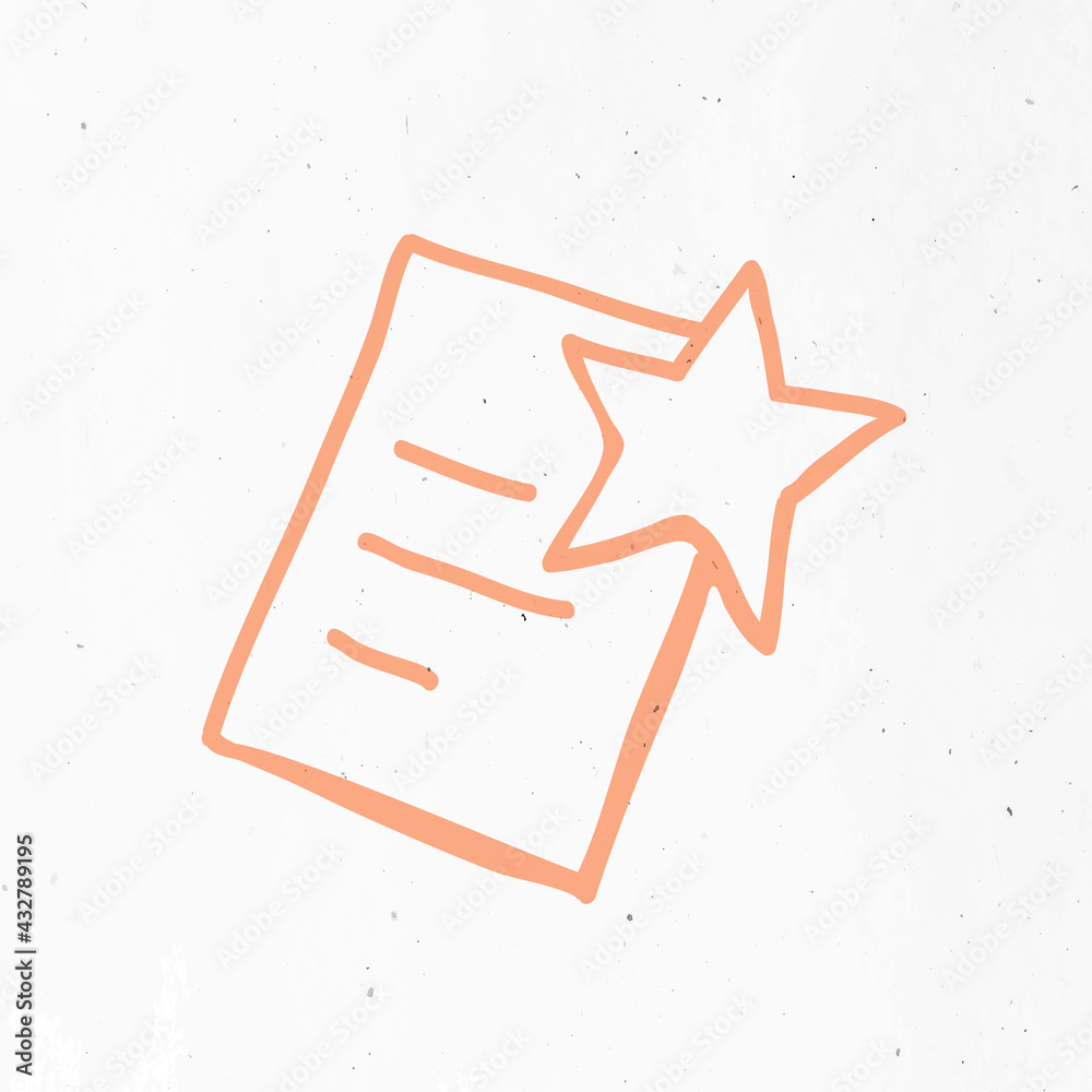 Orange report paper with a star