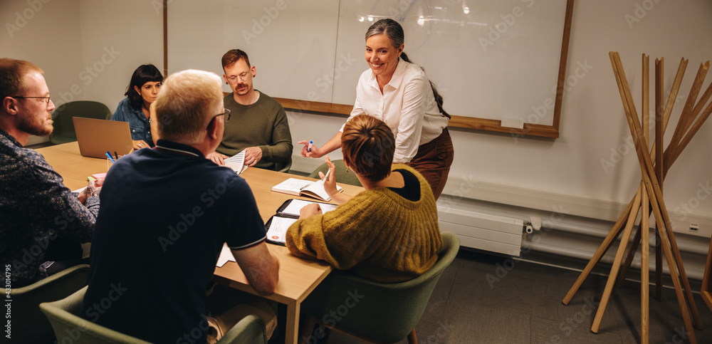 Business team having meeting on boardroom