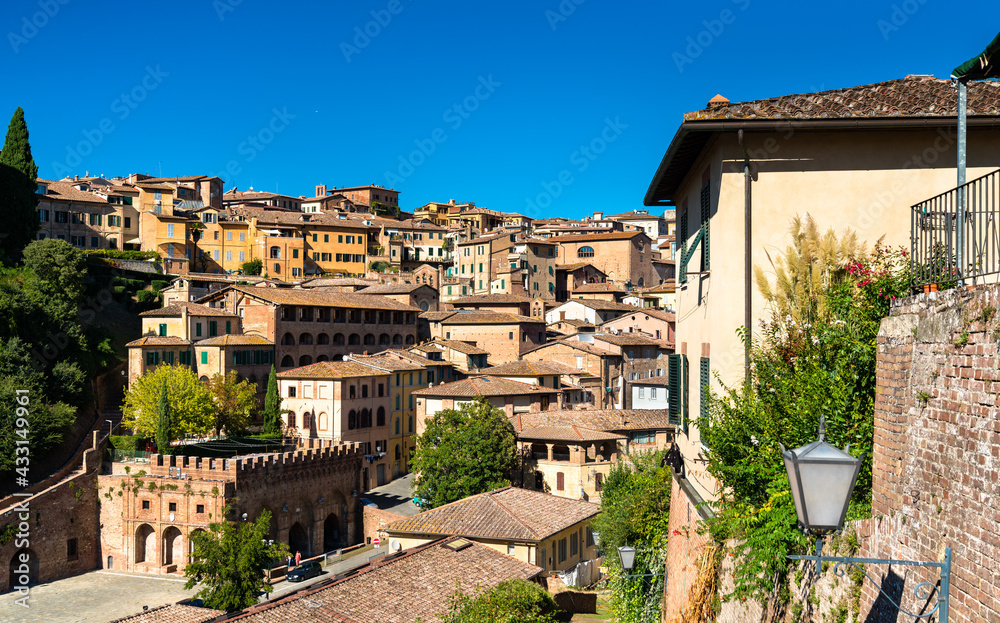 View of the medieval city of Siena in Italy