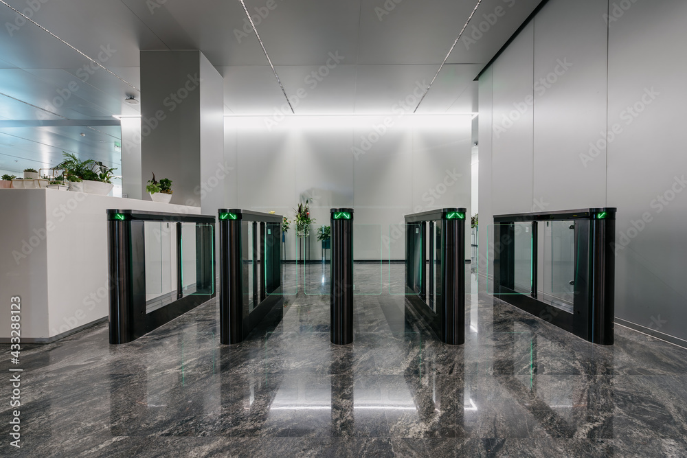 turnstile in office building