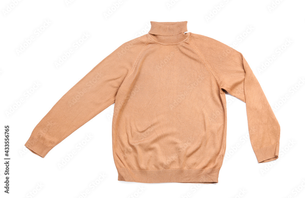 Stylish female sweater on white background