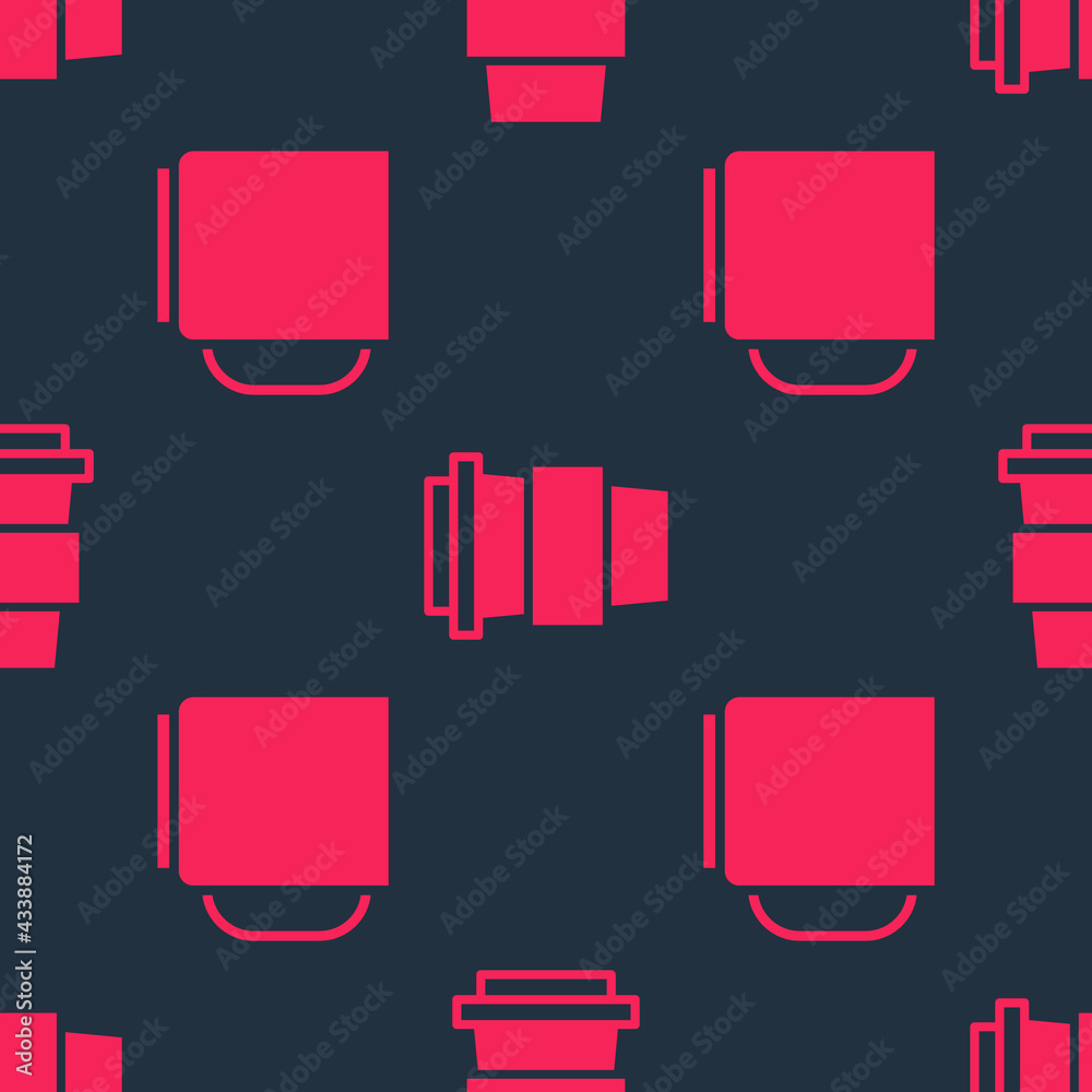 Set Coffee cup and Coffee cup to go on seamless pattern. Vector