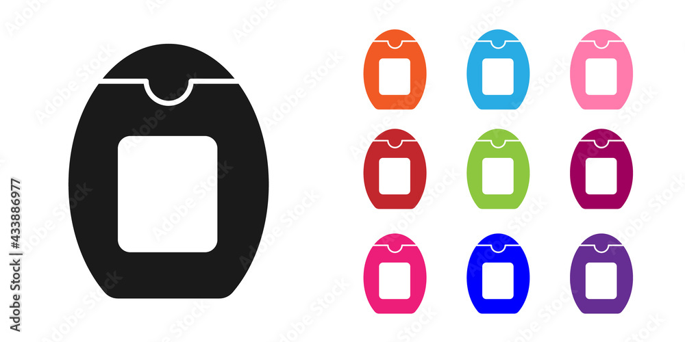 Black Bottle of shampoo icon isolated on white background. Set icons colorful. Vector