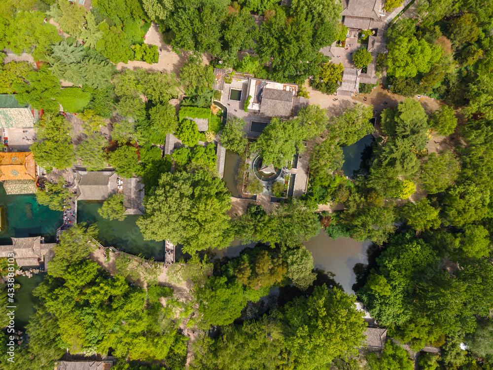 Aerial photography of Baotu Spring Park, Jinan