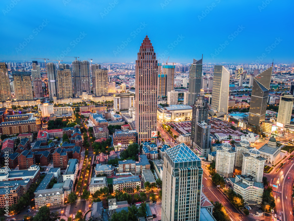 Aerial photography of Tianjin urban architectural landscape