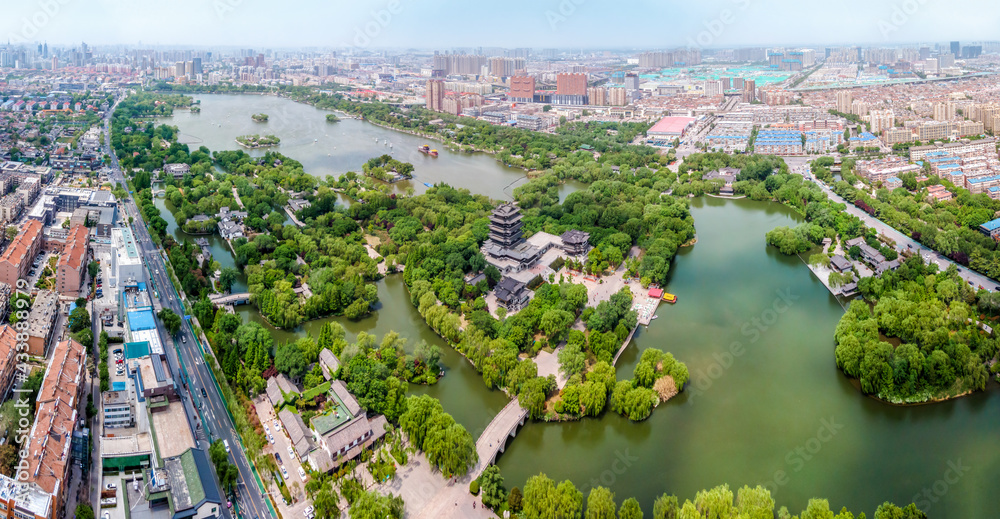 Aerial photography of Jinan Daming Lake Park